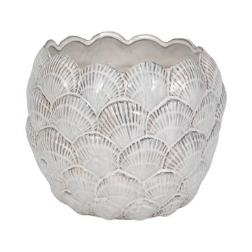 Seashell Planter 11" - White