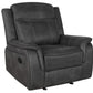 Lawrence - Upholstered Padded Arm Glider Recliner - Charcoal