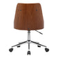 Diamond - Mid-Century Office Chair Veneer Back - Chrome / Black