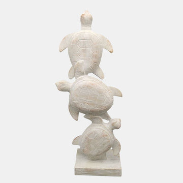 Stacked Turtles - White