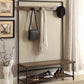 Alise - 5 Hook Coat Rack Hall Tree With Shoe Bench - Chestnut