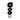 14" Abstract Totem Sculpture Marble Base - Black / White