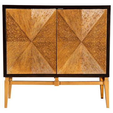 Zira - Wood Parquet Storage Accent Cabinet