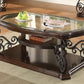 Laney - 1-Shelf Glass Top Rectangular Coffee Table - Deep Merlot