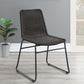 Dacy - Faux Rattan Metal Dining Side Chair (Set of 2) - Brown