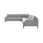 Serena - Velvet Large L-Sectional With Black Legs