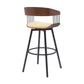 Athena - Swivel Walnut Metal Stool