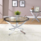 Brooke - Round Glass Top Coffee Table Metal Base